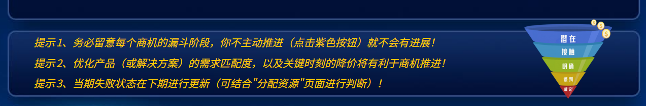 跟进商机页面下方增加漏斗阶段的提醒
